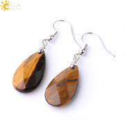 Natural Stone Water Drop Healing Stone Earrings -Multi-faceted Beads