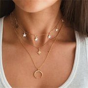 Boho Moon  & Stars Choker Necklace