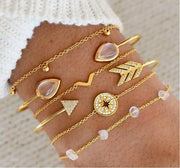 4pcs/Set Bohemian Stone beads chains bracelets Set