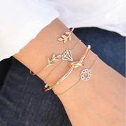 4pcs/Set Bohemian Stone beads chains bracelets Set