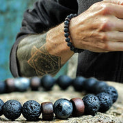 Mens Tibetan Buddha Moonstone Bead Bracelet