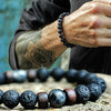 Mens Tibetan Buddha Moonstone Bead Bracelet