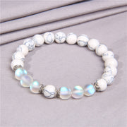 Womens Moonstone Stone Bead Bracelet