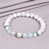 Womens Moonstone Stone Bead Bracelet