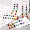 Rainbow Round Natural Stone Earrings 7 Chakra