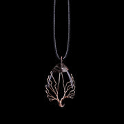 Natural Stone Crystal Drop-Shaped Wire Wound Lucky Tree Pendant Necklace