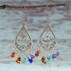 Natural Stone 7 Chakras Chip Gravel Earrings