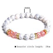 Womens Moonstone Stone Bead Bracelet