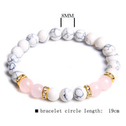 Womens Moonstone Stone Bead Bracelet