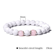 Womens Moonstone Stone Bead Bracelet