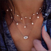 Boho Moon  & Stars Choker Necklace