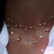 Boho Moon  & Stars Choker Necklace