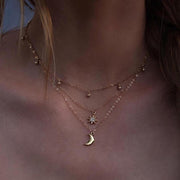 Boho Moon  & Stars Choker Necklace