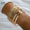 Tocona 14pc Punk Gold Color Bracelets