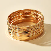 Tocona 14pc Punk Gold Color Bracelets