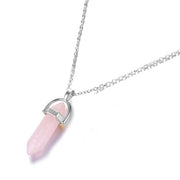 Crystal Hexagon Opal Pendant Necklace