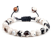 Unisex Fire Agates Onyx Beads Bracelet Bangles 8mm