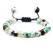 Unisex Fire Agates Onyx Beads Bracelet Bangles 8mm