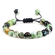 Unisex Fire Agates Onyx Beads Bracelet Bangles 8mm