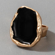 Tocona Bohemian Black Stone Gold Ring