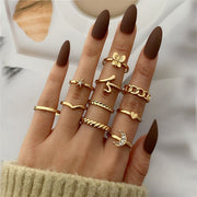 Bohemian Gold Chain Rings