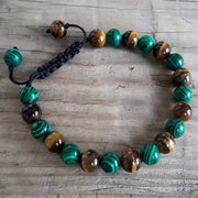 Prosperity Tiger Eye Malachite Energy Muse Bracelet