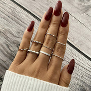 Vintage Metal Gold Hollow Knuckle Ring Set