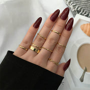 Vintage Metal Gold Hollow Knuckle Ring Set