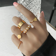 Vintage Metal Gold Hollow Knuckle Ring Set