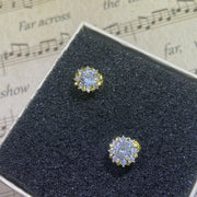 Sterling Silver Color Simple Round Bling CZ Zircon studs