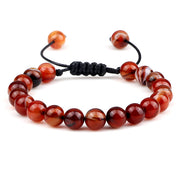 Unisex Fire Agates Onyx Beads Bracelet Bangles 8mm