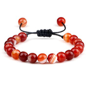 Unisex Fire Agates Onyx Beads Bracelet Bangles 8mm