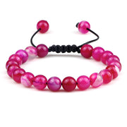 Unisex Fire Agates Onyx Beads Bracelet Bangles 8mm