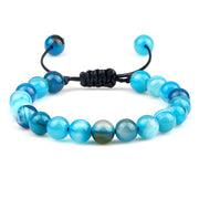 Unisex Fire Agates Onyx Beads Bracelet Bangles 8mm