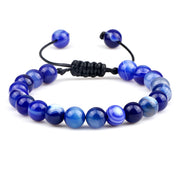 Unisex Fire Agates Onyx Beads Bracelet Bangles 8mm