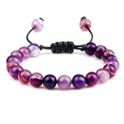 Unisex Fire Agates Onyx Beads Bracelet Bangles 8mm