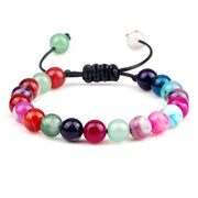 Unisex Fire Agates Onyx Beads Bracelet Bangles 8mm