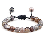 Unisex Fire Agates Onyx Beads Bracelet Bangles 8mm