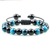 Unisex Fire Agates Onyx Beads Bracelet Bangles 8mm