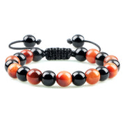 Unisex Fire Agates Onyx Beads Bracelet Bangles 8mm