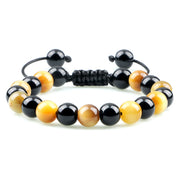 Unisex Fire Agates Onyx Beads Bracelet Bangles 8mm