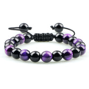 Unisex Fire Agates Onyx Beads Bracelet Bangles 8mm