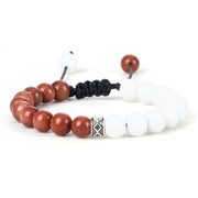 Unisex Fire Agates Onyx Beads Bracelet Bangles 8mm